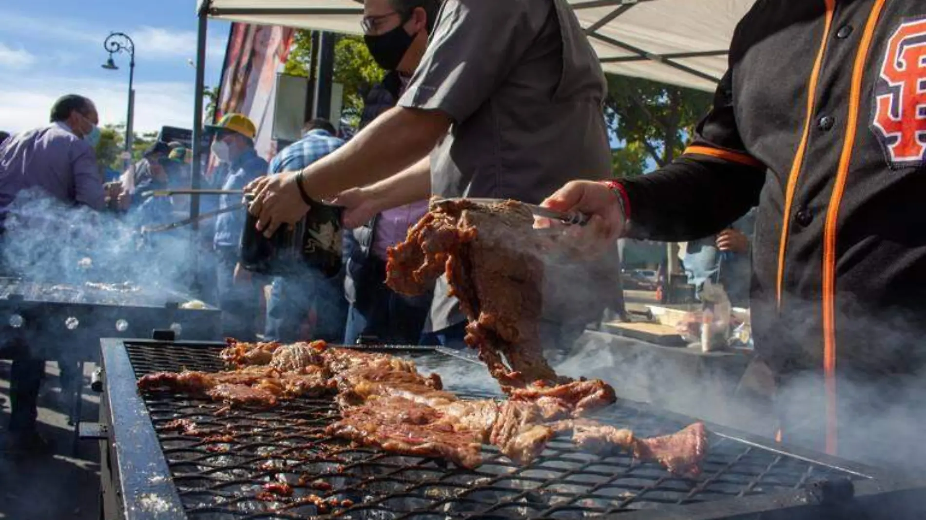 Carne asada familiar apoyo bomberos blvd Hidalgo